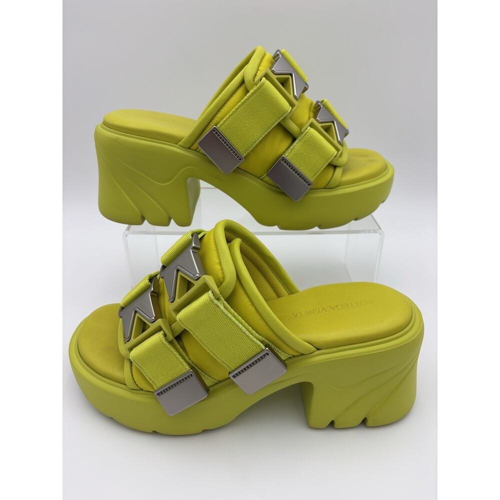 Bottega Veneta Flash Buckle Mule Sandal Neon Yellow Chartreuse Size 39 / 9 - Picture 4 of 16